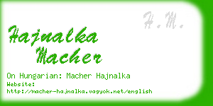 hajnalka macher business card